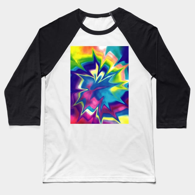 Tie Dye Abstract Artwork Baseball T-Shirt by Designoholic